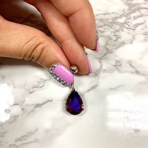 Prism blue belly ring